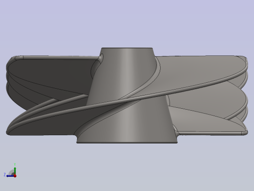 喷水推进器叶轮SolidWorks设计JX5右视缩略图