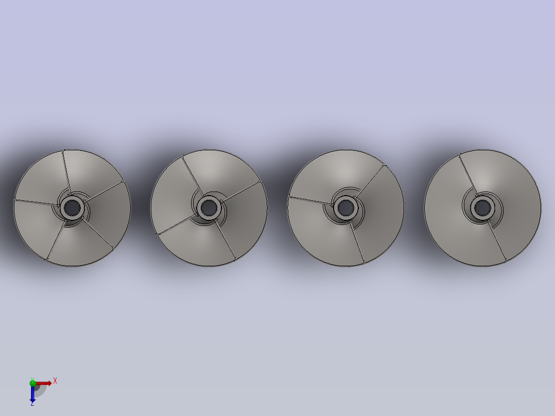 喷水推进器叶轮SolidWorks设计JX5俯视图