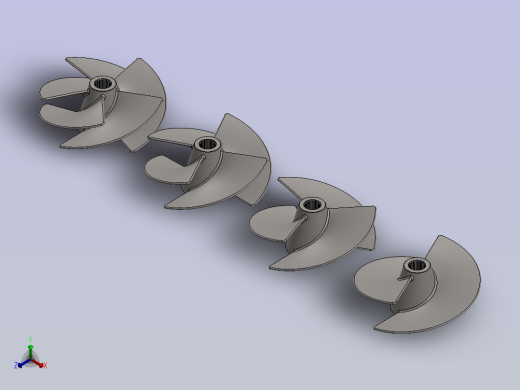 喷水推进器叶轮SolidWorks设计JX5正等轴测缩略图