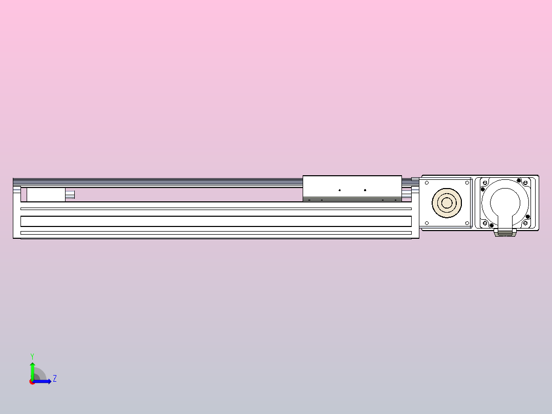 皮带直线轴半封闭可选导轨TPA-HNB-175D-140-L350-MR-Y-P75-N3左视图