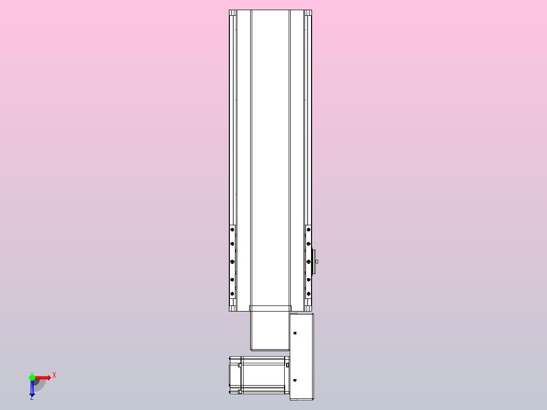 皮带直线轴半封闭可选导轨TPA-HNB-175D-140-L350-MR-Y-P75-N3俯视图