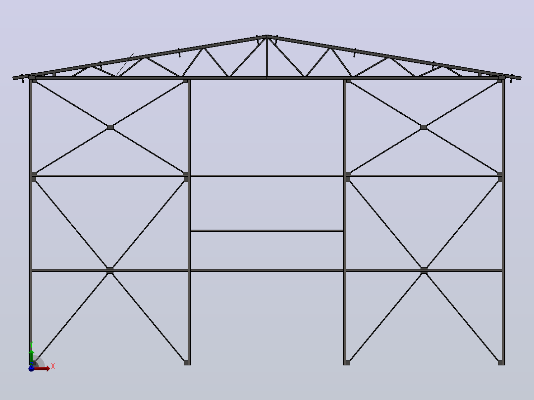 钢结构厂房15x20x9m钢结构前视图