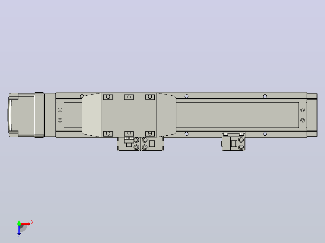 GTH4-L#-100-BM-M05-C3 GTH4内嵌式螺杆滑台 电机后折 TOYO模组俯视图