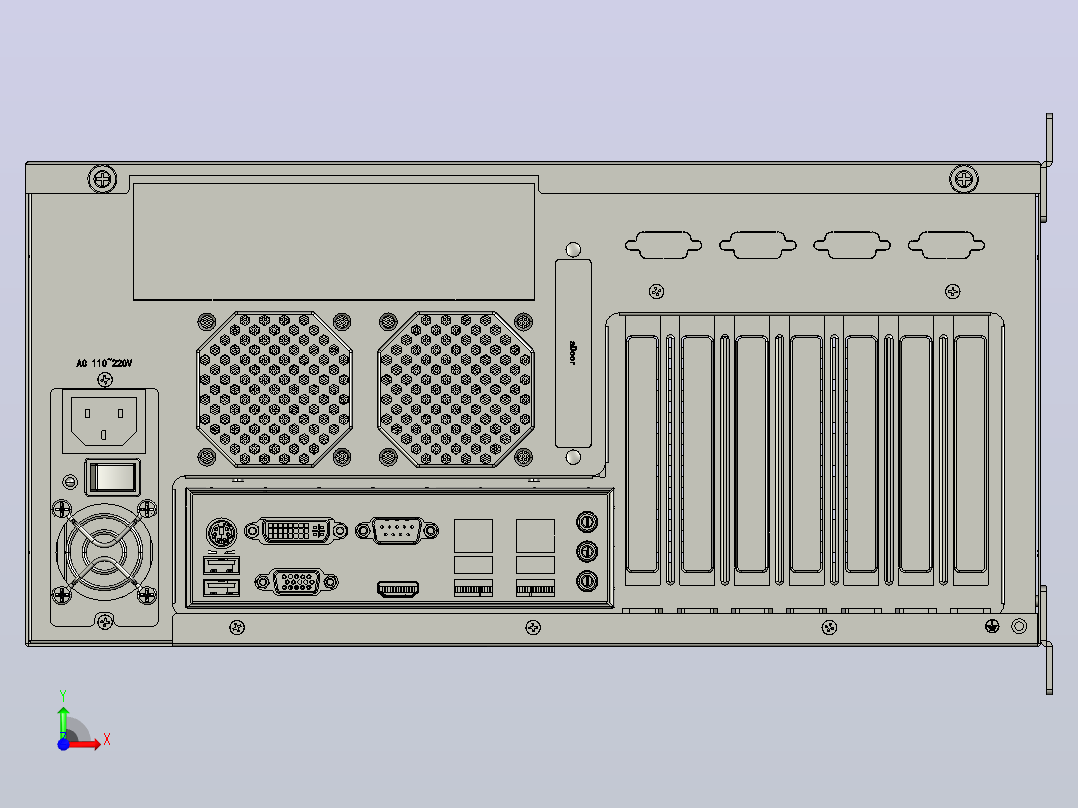 IPC350L-立放 工控机 IPC350前视图