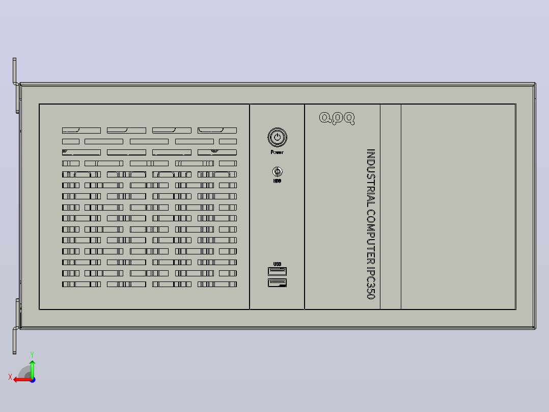 IPC350L-立放 工控机 IPC350后视图