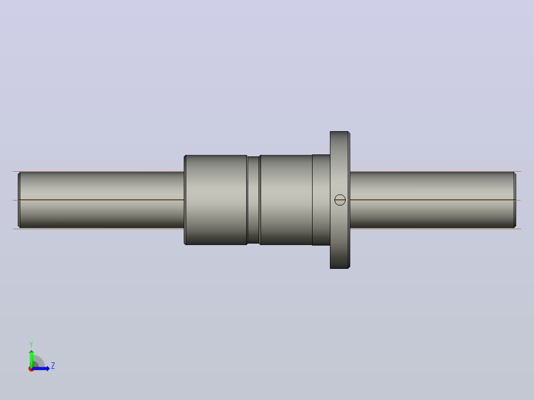 FFZD3204-5滚珠丝杆3D模型左视图