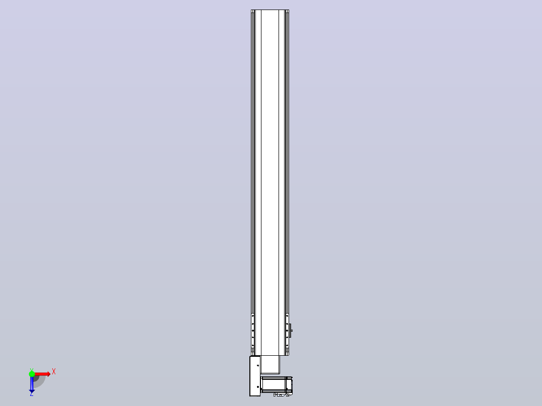 皮带直线轴半封闭可选导轨TPA-HNB-140D-120-L1050-ML-Y-P40-N3俯视图