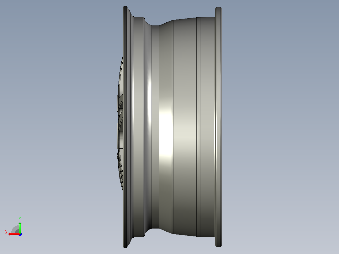 汽车轮辋 17 英寸 CAD 模型后视图