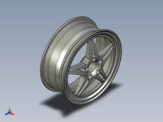 汽车轮辋 17 英寸 CAD 模型正等轴测缩略图