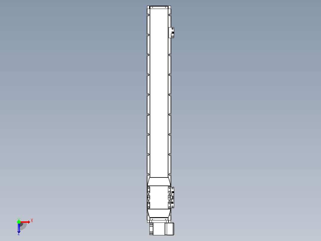 机器人皮带驱动直线轴TPA-GCB-120-P70-L800-RP-M20-N3俯视图