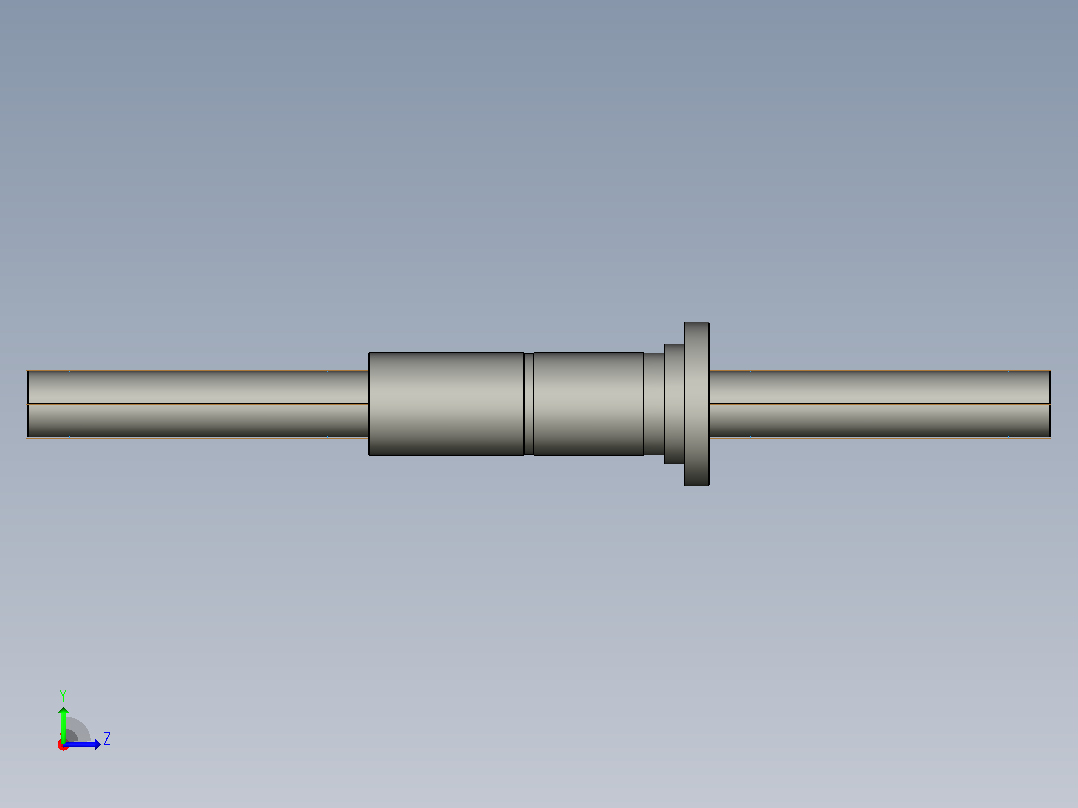CMFZD10032-5滚珠丝杆3D模型左视图