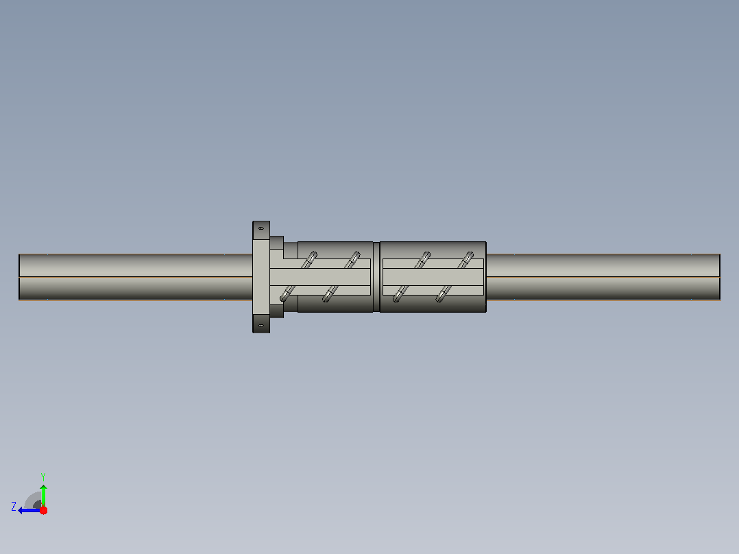 CMFZD10032-5滚珠丝杆3D模型右视图