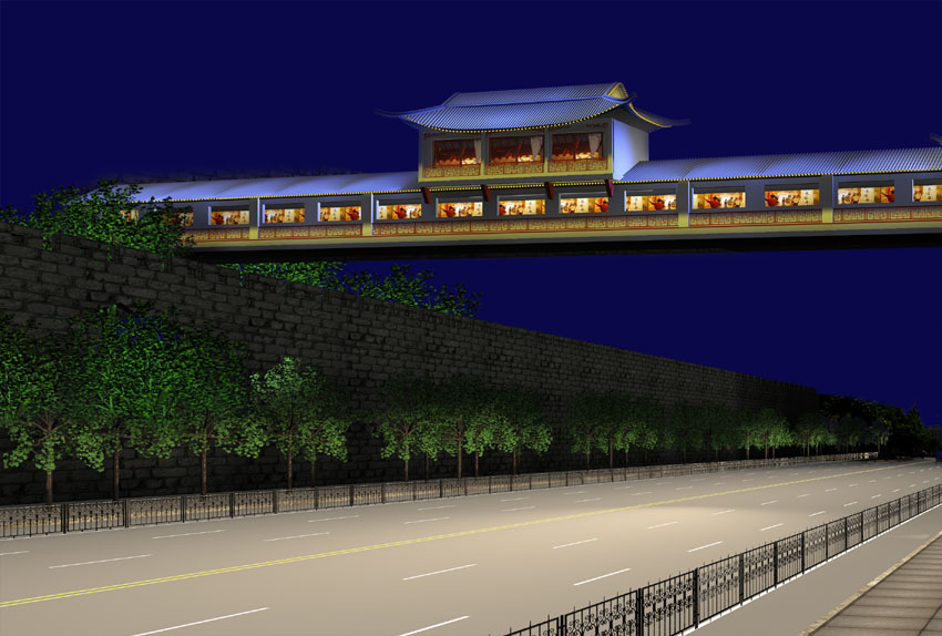 人行天桥CAD设计图纸建筑图施工图桥梁设计拱桥过街天桥素材