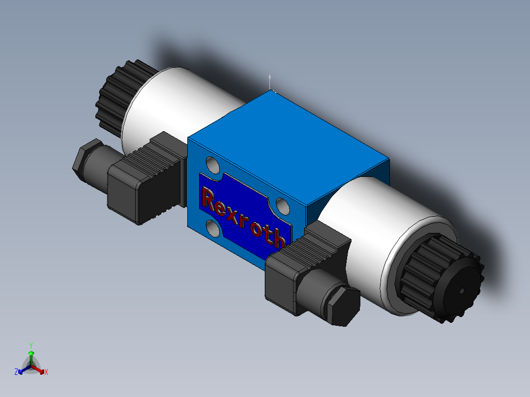 力士乐6通径三位四通换向阀正等轴测图