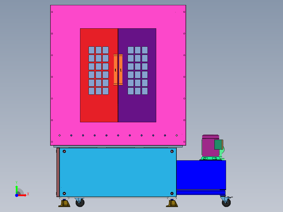 CNC数控磨床钣金外壳3d图纸 数控机床钣金外壳3d图纸三维模型前视图