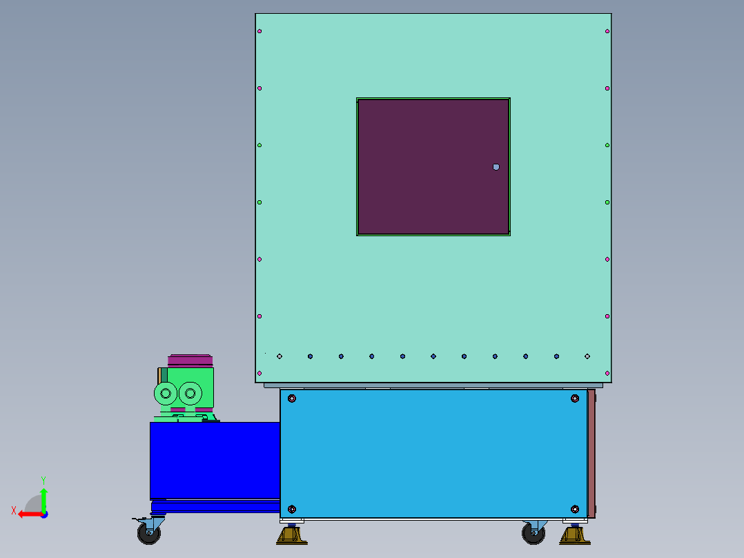 CNC数控磨床钣金外壳3d图纸 数控机床钣金外壳3d图纸三维模型后视图