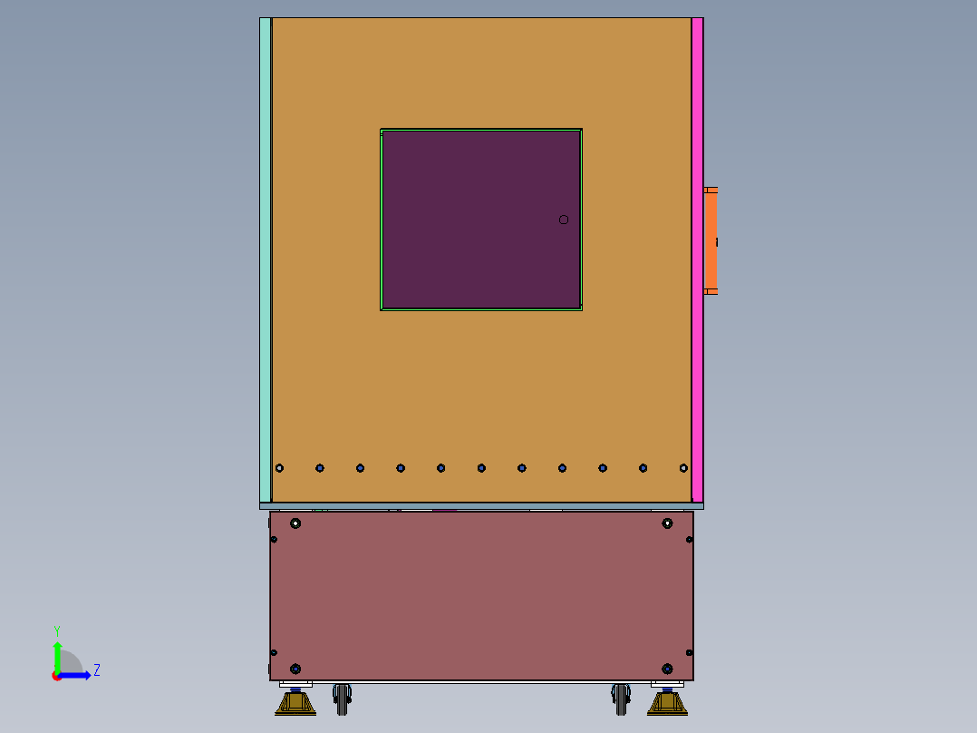 CNC数控磨床钣金外壳3d图纸 数控机床钣金外壳3d图纸三维模型左视图