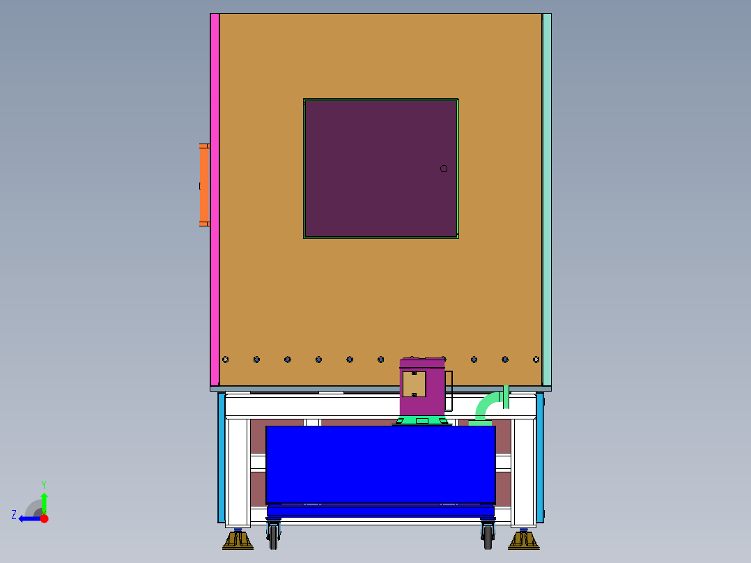 CNC数控磨床钣金外壳3d图纸 数控机床钣金外壳3d图纸三维模型右视图