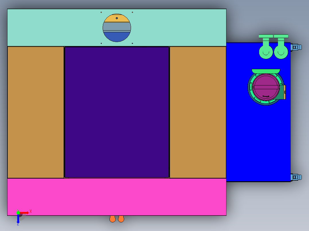 CNC数控磨床钣金外壳3d图纸 数控机床钣金外壳3d图纸三维模型俯视图