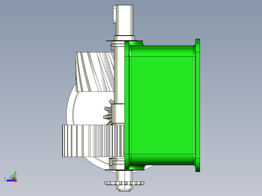多级齿轮减速器3D图纸 CATIA设计右视缩略图