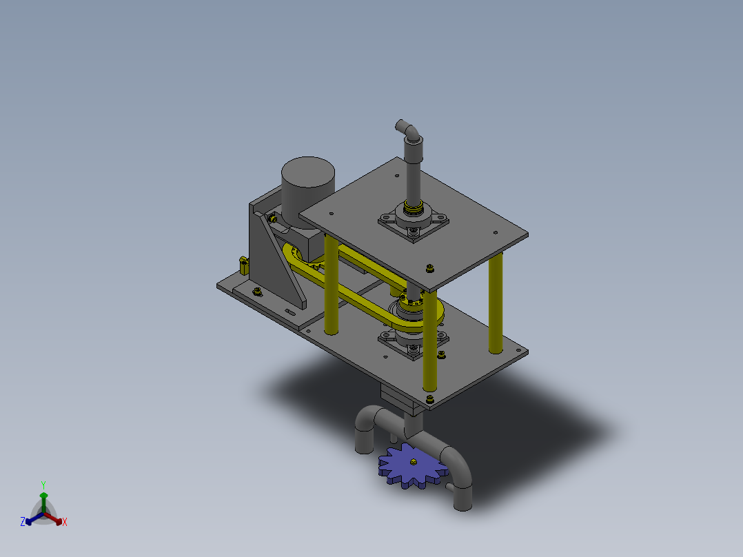 M5 旋转式零件清洗组件正等轴测图