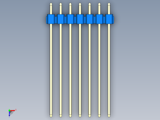 彩色公头100mil（2.54mm）系列-DS1021_blue_2x07p_100mil_Type43_rev1.0俯视缩略图