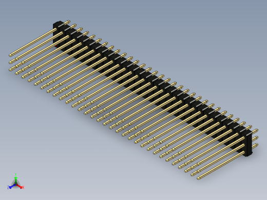 彩色公头100mil（2.54mm）系列-DS1021_black_3x31p_100mil_Type19_rev1.0正等轴测缩略图