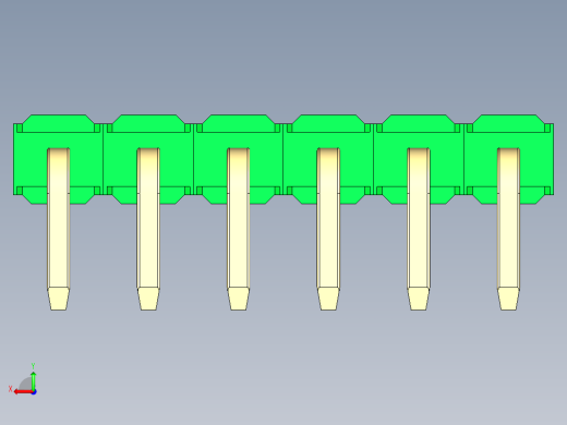 彩色公排针 100mil 2.54mm 系列-DS1022_green_1x06p_100mil_TypeD_rev1.0后视缩略图