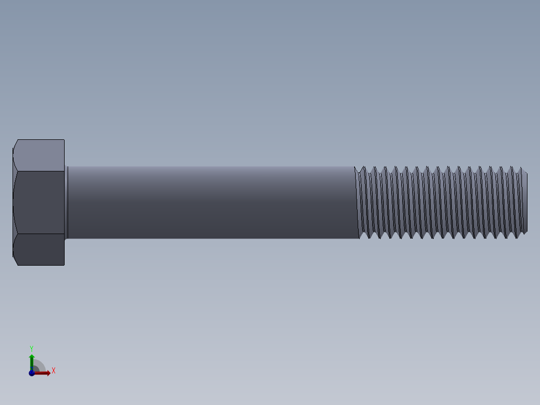 UNC 六角螺栓-Hex Bolt 0.625-11 x 4.SLDPRT前视图