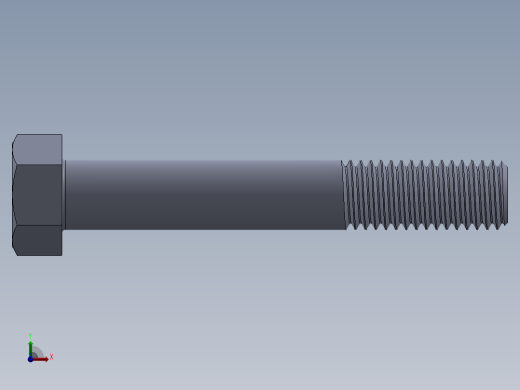 UNC 六角螺栓-Hex Bolt 0.625-11 x 4.SLDPRT前视缩略图
