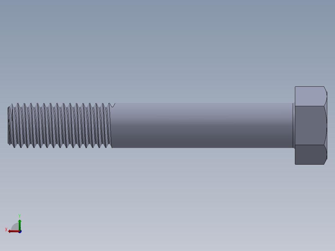 UNC 六角螺栓-Hex Bolt 0.625-11 x 4.SLDPRT后视图