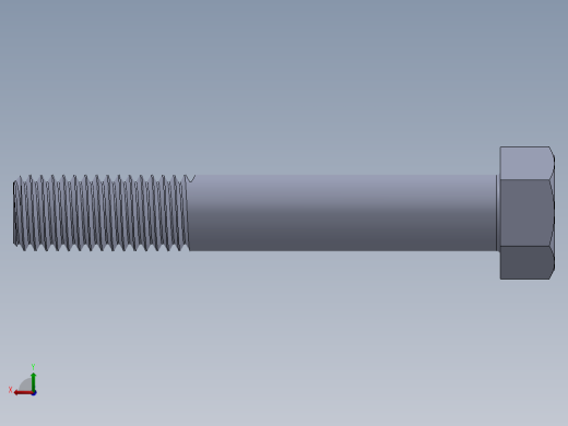 UNC 六角螺栓-Hex Bolt 0.625-11 x 4.SLDPRT后视缩略图