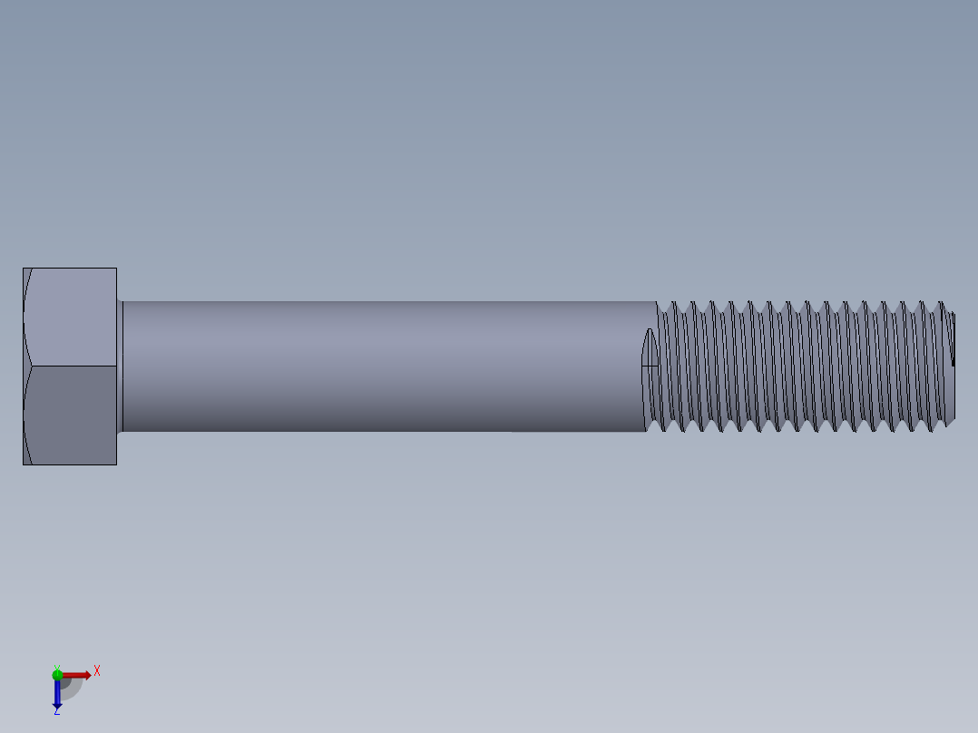 UNC 六角螺栓-Hex Bolt 0.625-11 x 4.SLDPRT俯视图