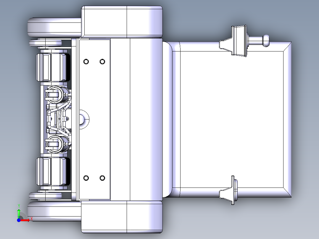 履带式爬楼梯电动轮椅设计-含三维catia图前视图