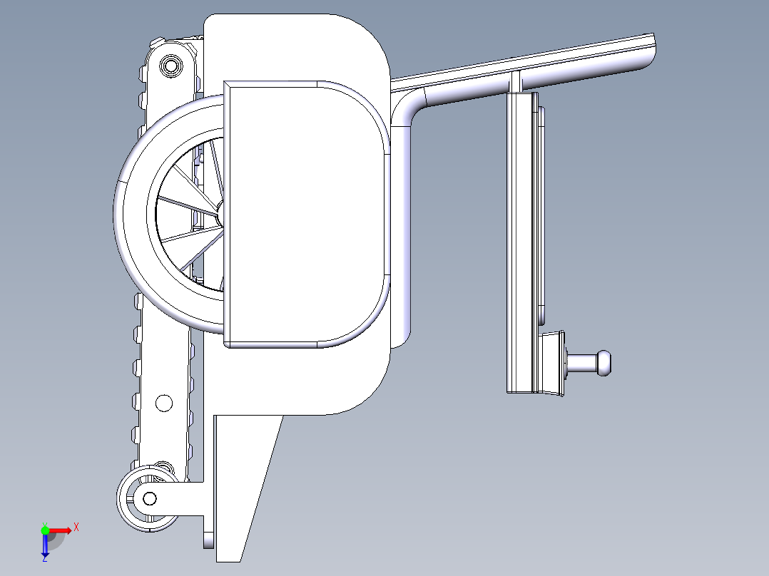 履带式爬楼梯电动轮椅设计-含三维catia图俯视图
