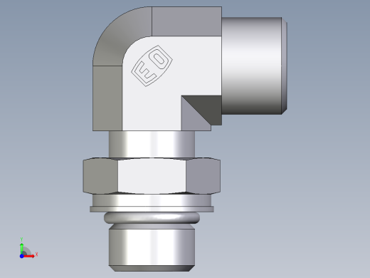 卡套式工业通用硬管接头EO_Adjustable_Locknut_elbow_WEE10SMOROMDCF前视缩略图