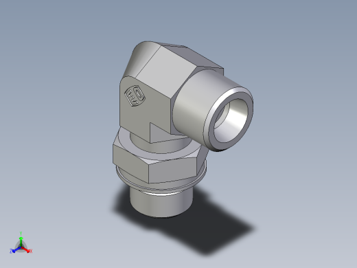 卡套式工业通用硬管接头EO_Adjustable_Locknut_elbow_WEE10SMOROMDCF正等轴测缩略图