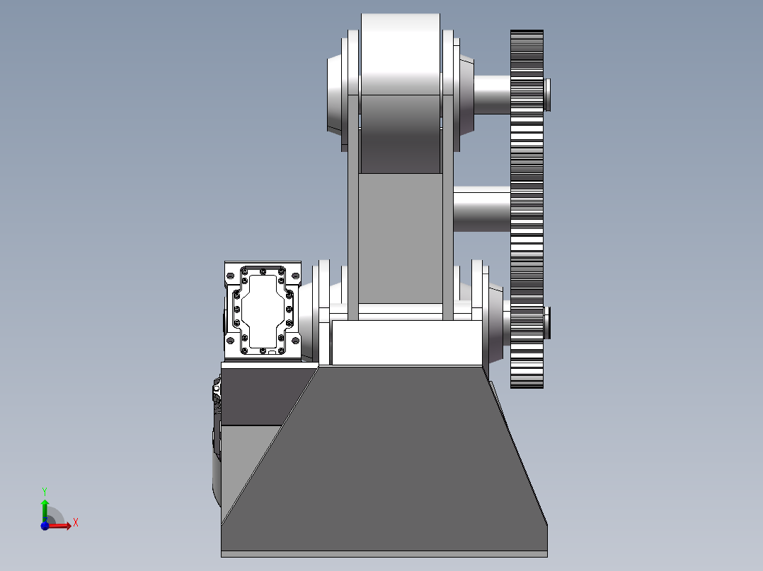 压力容器旋转器结构前视图
