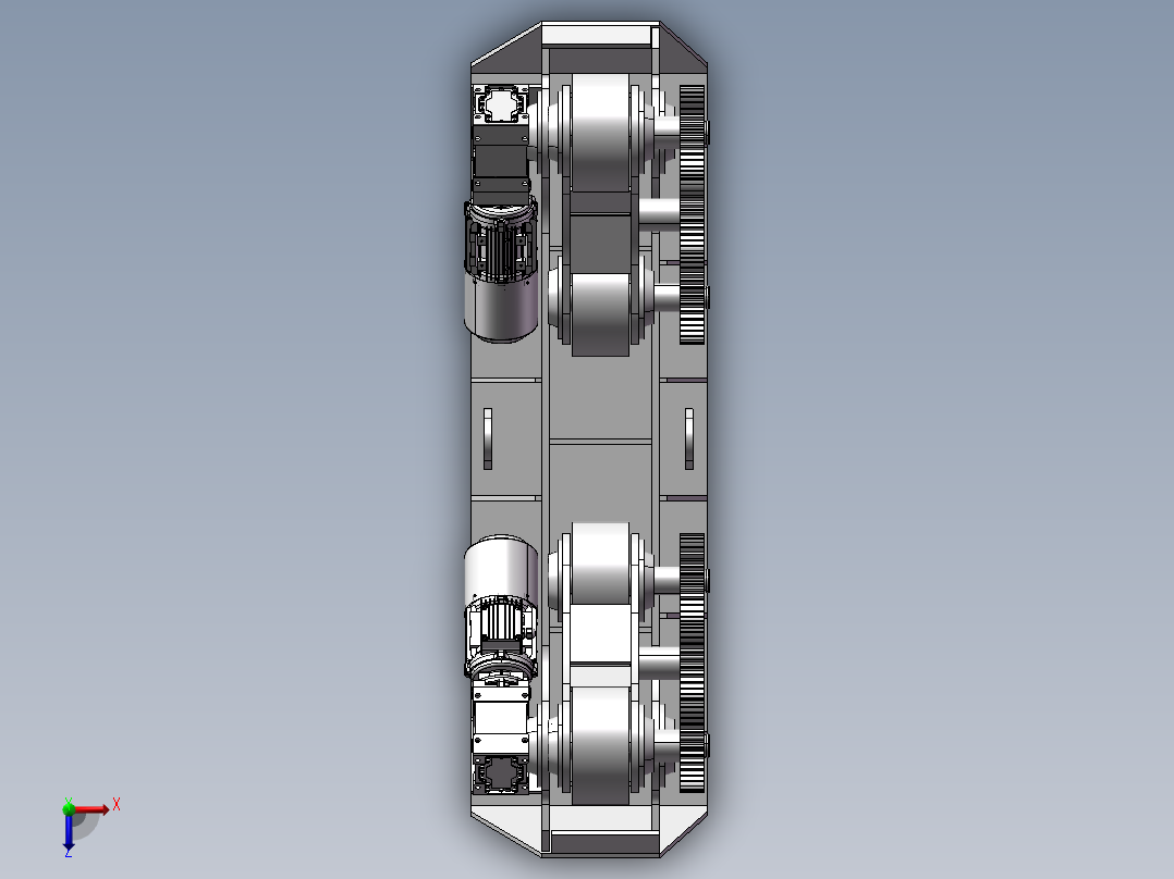压力容器旋转器结构俯视图