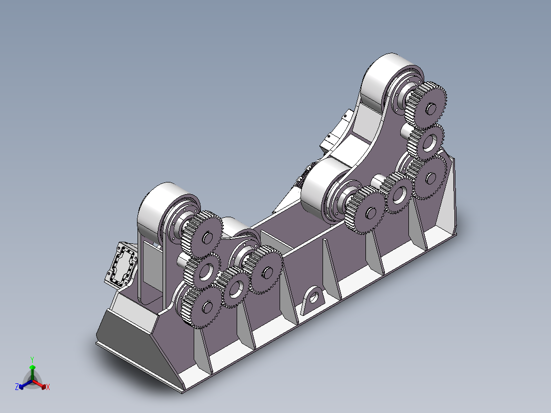 压力容器旋转器结构正等轴测图