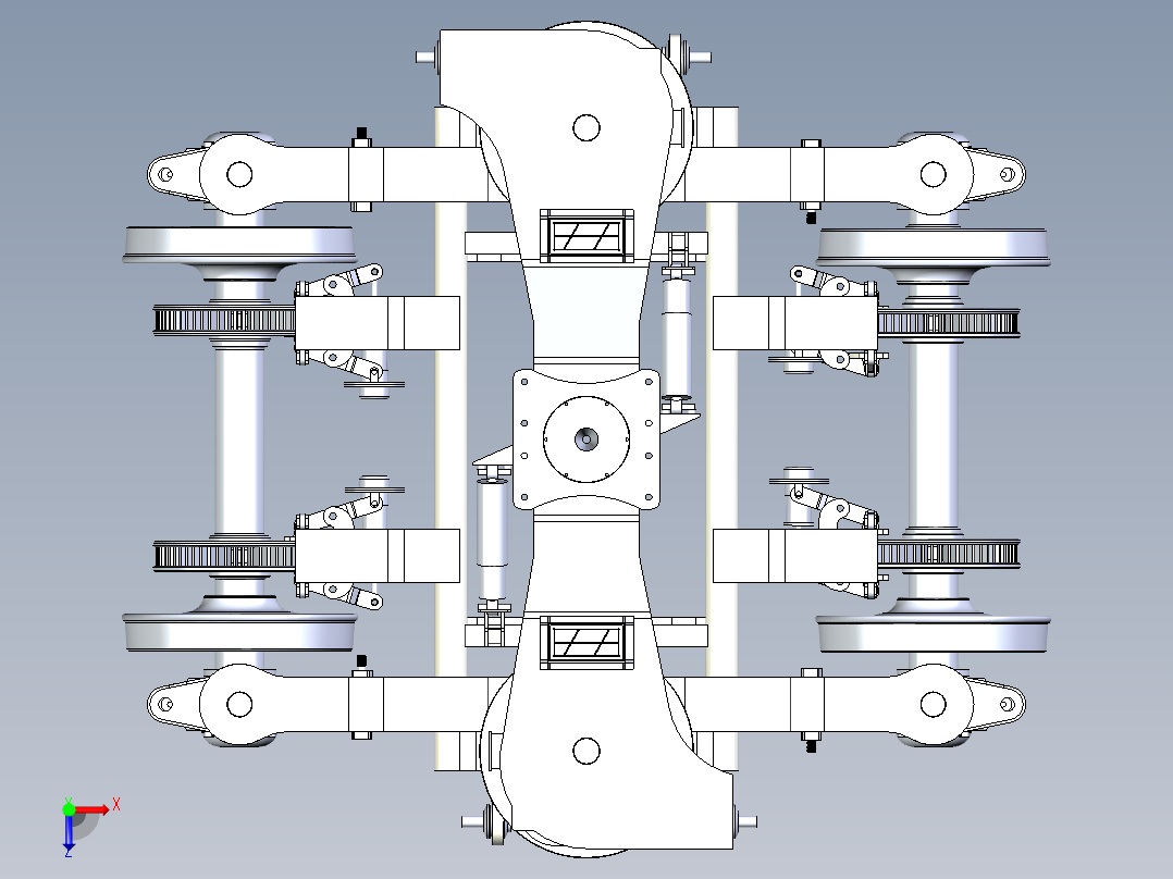 SW-160转向架俯视图
