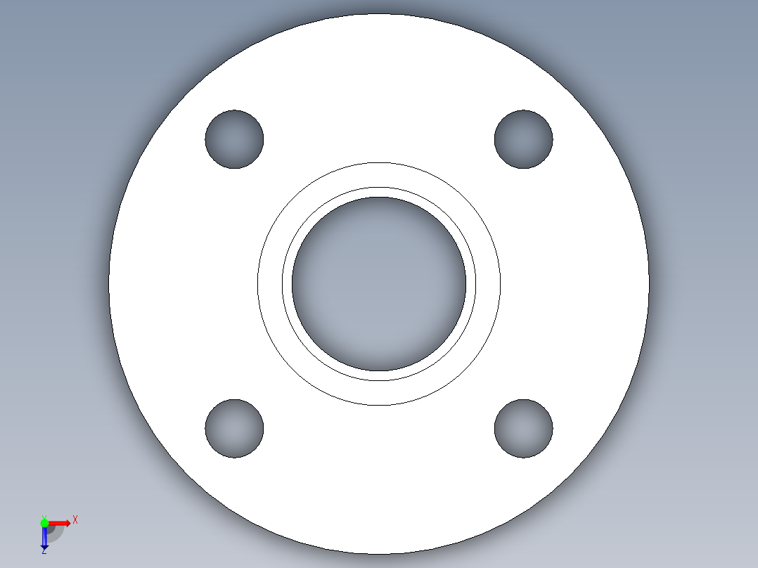 CPVC管件23-Sch80_Flange One-Piece_SOC_9851-012_1.25in俯视图