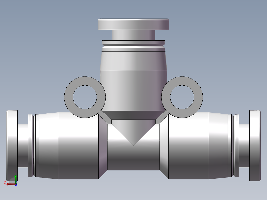 气动接头-T型三通APE4(4厘)后视图