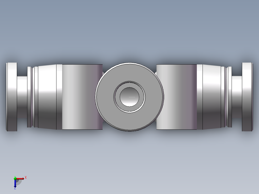 气动接头-T型三通APE4(4厘)俯视图