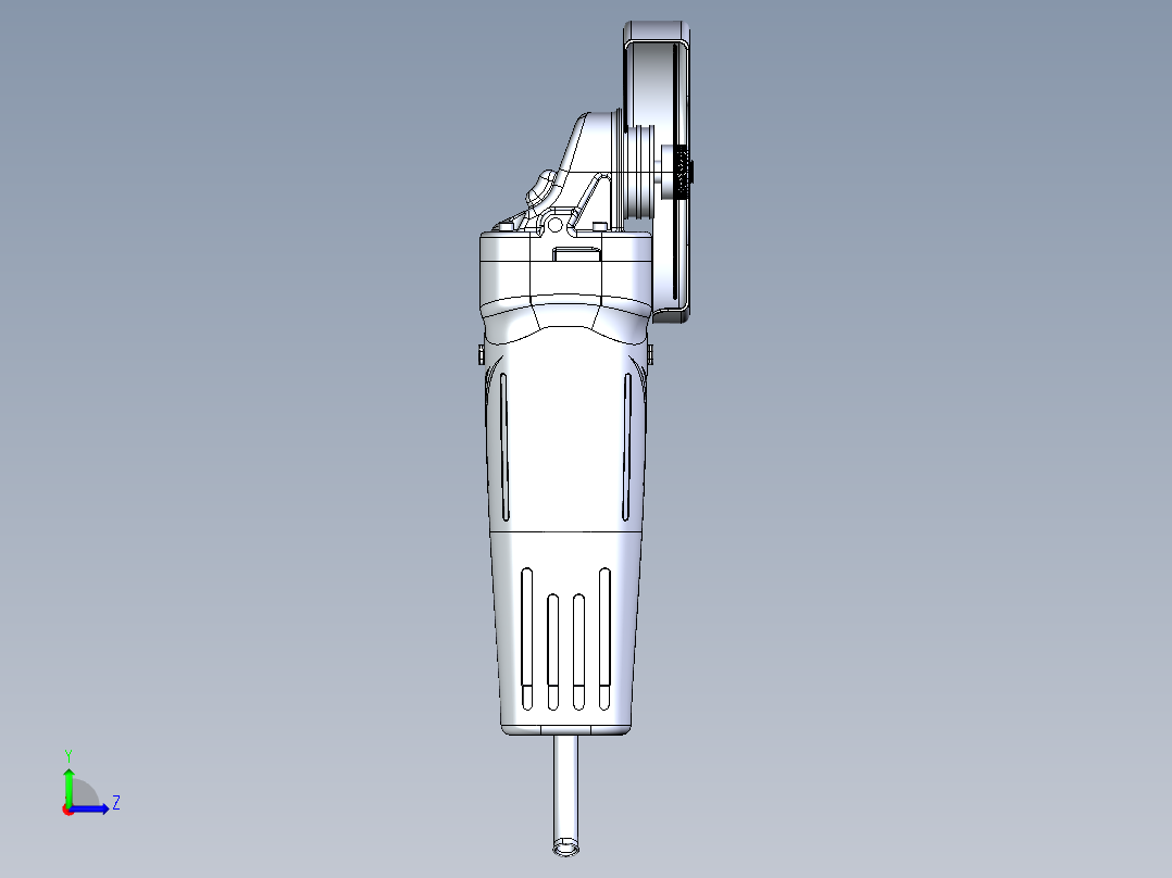 手持式电动切割机三维模型左视图