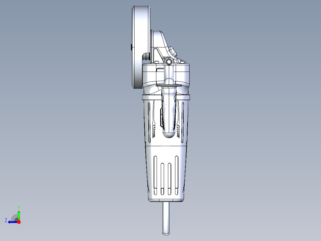手持式电动切割机三维模型右视图