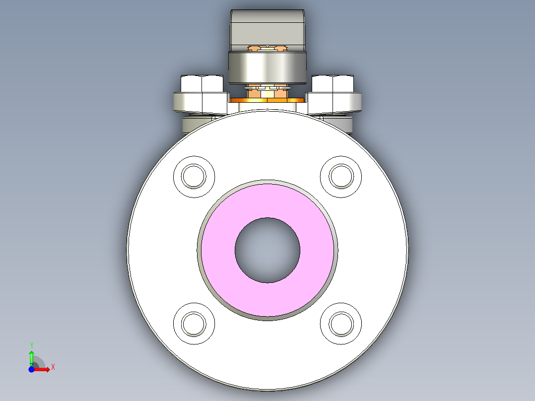 管道手动球阀-水管开关阀-手动阀门User Library-MD52C150DN25-2前视图