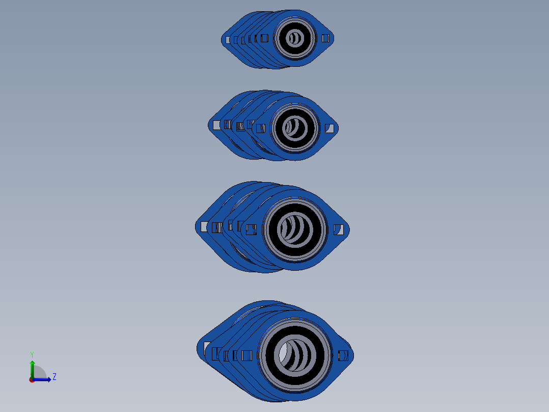 24种SAPFL200带座轴承集合大全左视图