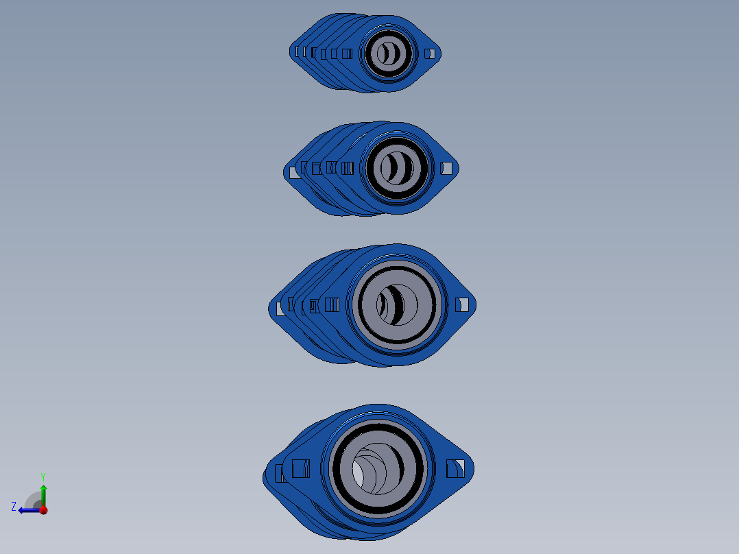 24种SAPFL200带座轴承集合大全右视图