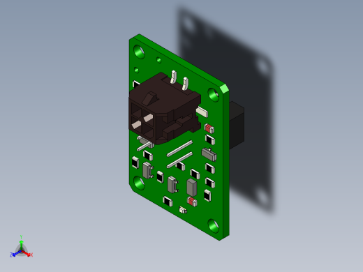 带有光传感器和检测电路的印刷电路板正等轴测缩略图